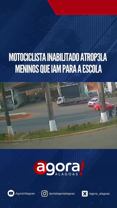 MOTOCICLISTA INABILITADO ATROP3LA MENINOS QUE IAM PARA ESCOLA