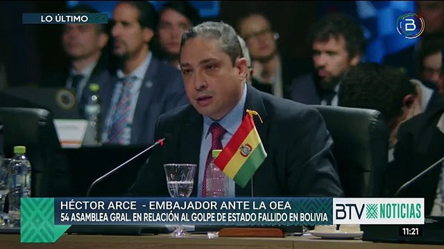 El embajador de Bolivia en la OEA, Héctor Arce, relata lo ocurrido en el país tras toma de militares en La Paz