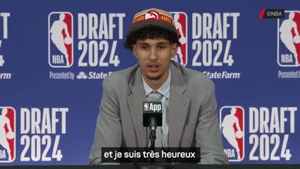Hawks - Risacher "pas surpris" de voir trois joueurs français dans le top 10 de la draft NBA 2024