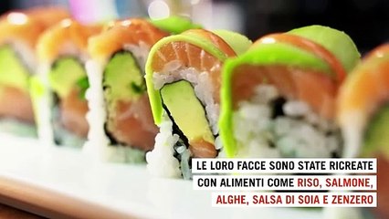 Teste da star fatte di sushi: Ed Sheeran ed Elton John come non li avete mai visti