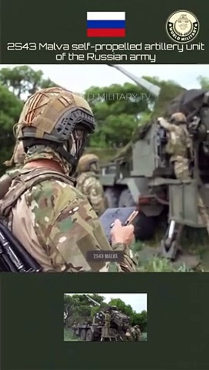 2S43 Malva self-propelled artillery unit of the Russian army and LaWS - Laser Weapon System of US