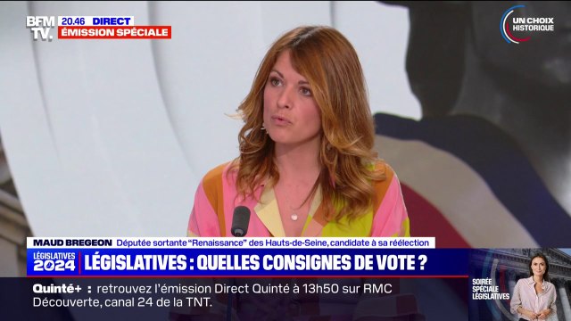Jamais je n'appellerais à voter pour le Rassemblement national, mais jamais je n'appellerais à voter pour la France insoumise , assure Maud Bregeon (Renaissance)