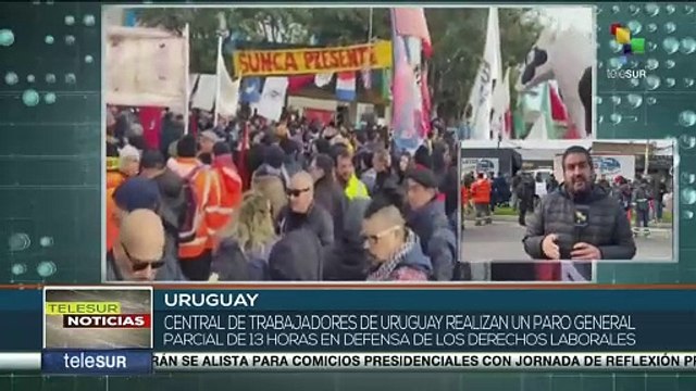 Trabajadores en Uruguay realizan un paro general