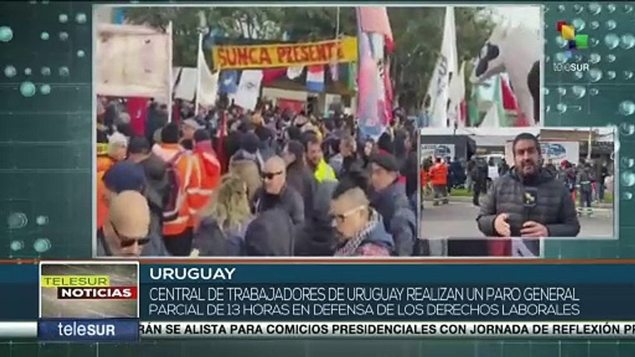Trabajadores en Uruguay realizan un paro general
