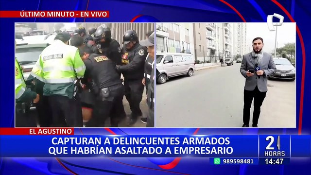 Policía captura a delincuentes tras persecución en El Agustino