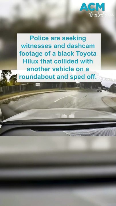 Police hunt for Hilux hit and runner after dashcam crash