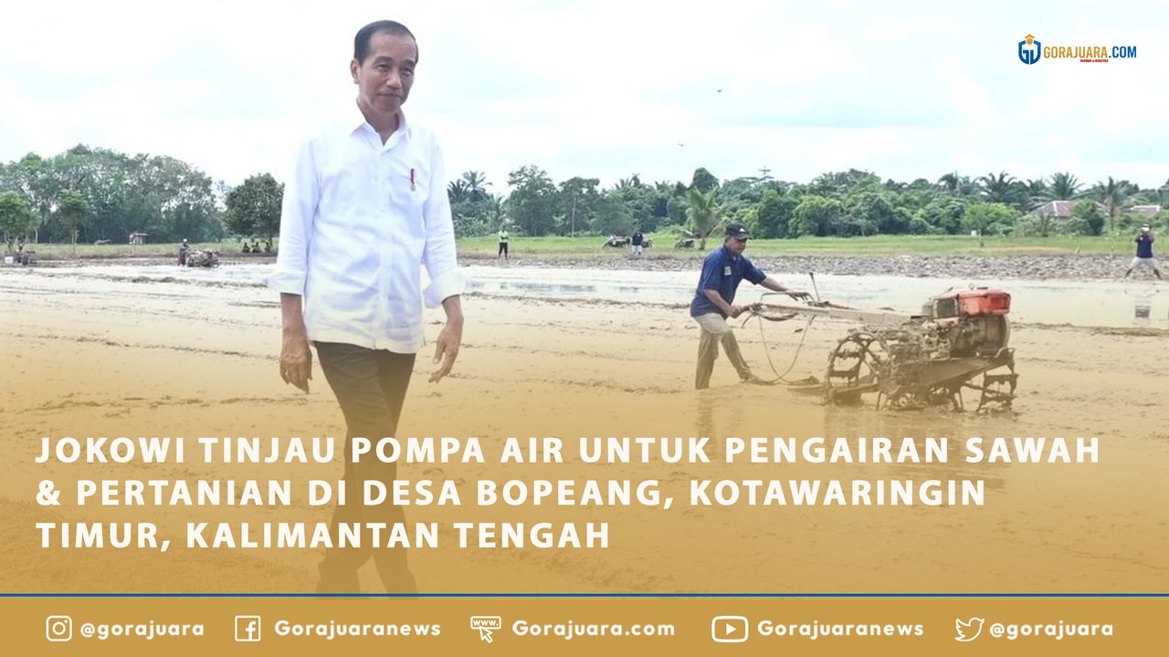 JOKOWI TINJAU POMPA AIR UNTUK PENGAIRAN SAWAH & PERTANIAN DI DESA BOPEANG, KOTAWARINGIN TIMUR, KALIMANTAN TENGAH