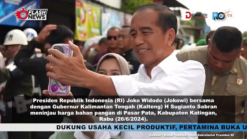 Presiden Jokowi Pantau Harga Bahan Pangan di Pasar Pata Katingan