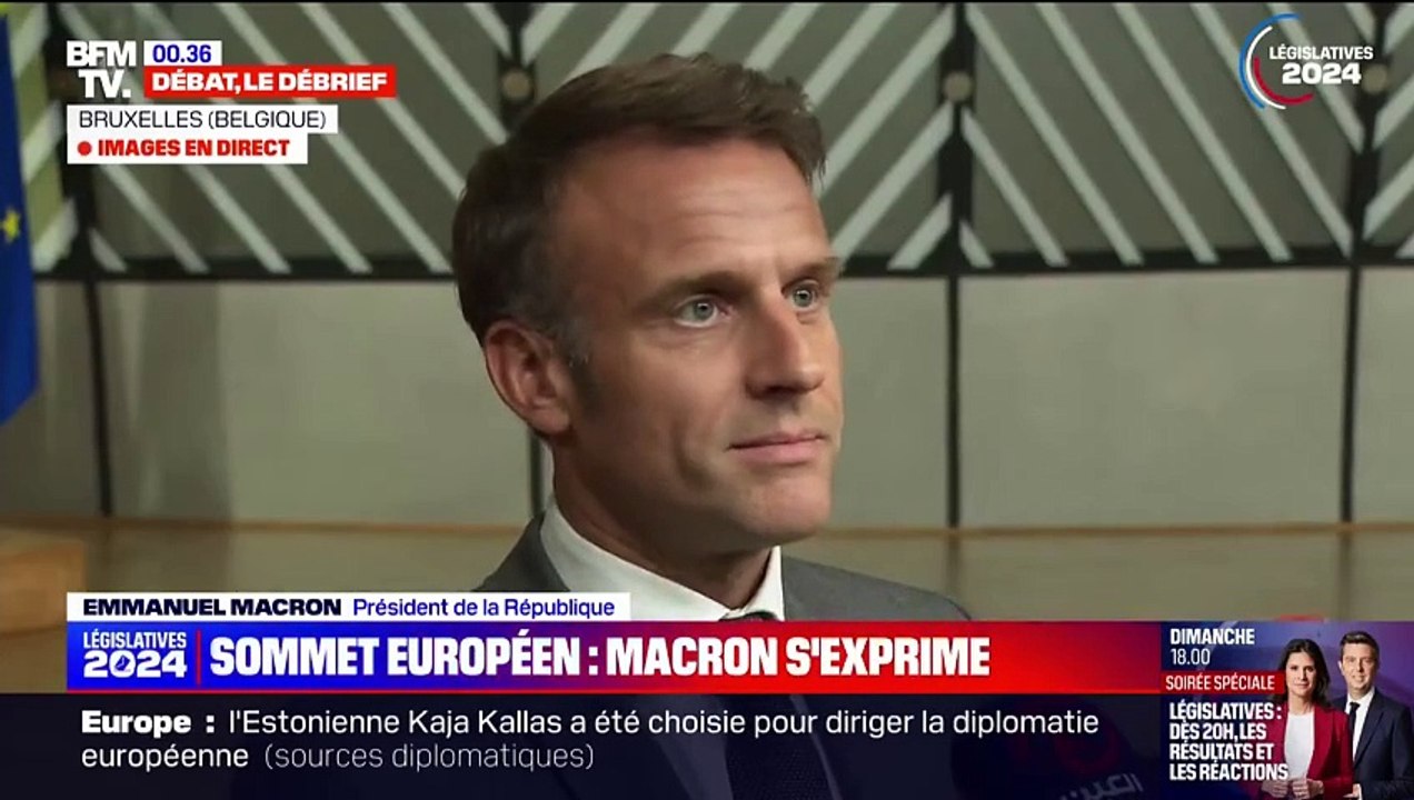 Emmanuel Macron dénonce depuis Bruxelles "la parole désinhibée de ces derniers jours, le racisme ou l'antisémitisme désinhibé"