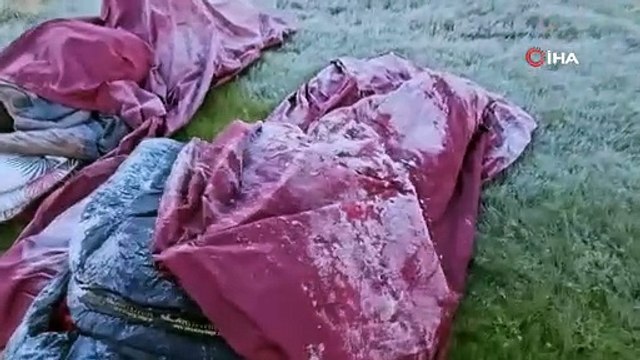 Uludağ’ın zirvesinde şaşırtan görüntü! Tişört ile çıktı mont ile geri döndü