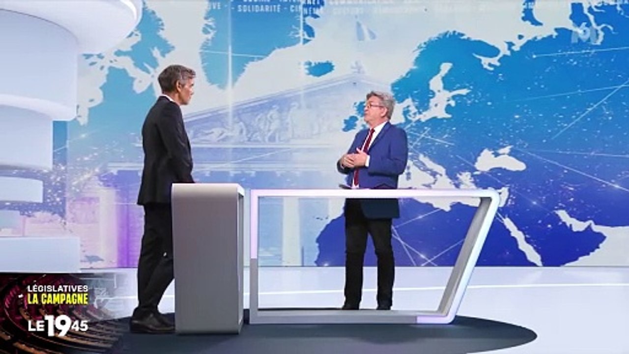 Jean-Luc Mélenchon dans le "19.45" de M6 ce jeudi 27 juin 2024.