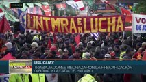 Trabajadores Uruguayos realizan paro en defensa de la democracia