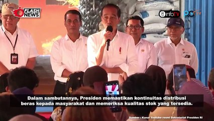 PRESIDEN JOKOWI TINJAU STOK BERAS DAN SERAHKAN BANTUAN CADANGAN PANGAN DI PALANGKARAYA