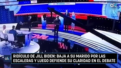 Ridículo de Jill Biden: baja a su marido por las escaleras y luego defiende su claridad en el debate