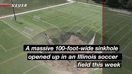 Shocking Video Show Massive Sinkhole Swallowing Illinois Soccer Field