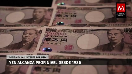 El yen alcanza su peor nivel frente al dólar en 38 años