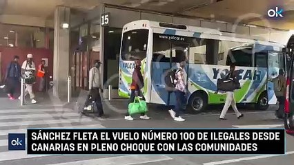 Sánchez fleta el vuelo número 100 de ilegales desde Canarias en pleno choque con las comunidades