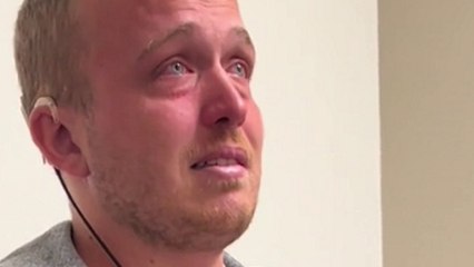 Man overwhelmed with emotion after hearing for the first time