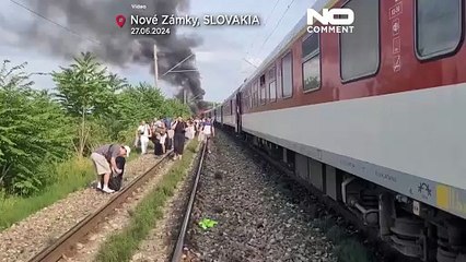 تصادف مرگبار قطار پراگ به بوداپست با یک دستگاه اتوبوس در خاک اسلواکی