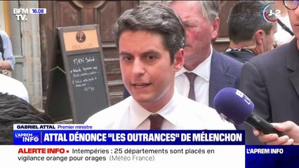 Législatives: Gabriel Attal dénonce "les outrances" de Jean-Luc Mélenchon sur les forces de l'ordre