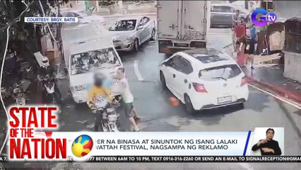 Delivery rider na binasa at sinuntok ng isang lalaki sa Wattah Wattah Festival, nagsampa ng reklamo | SONA