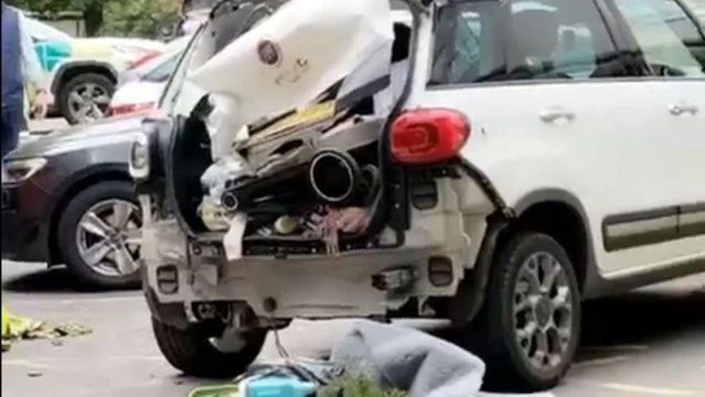 Car Crashes into Flat: Dramatic footage captures firefighters responding to unexpected incident