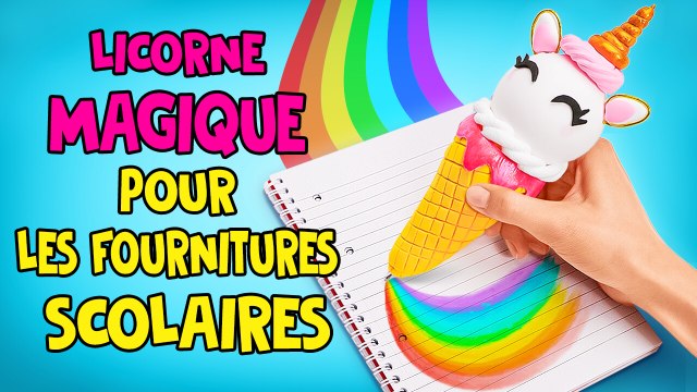 4 fournitures scolaires de licorne Stylo, organiseur, boîte à cadeaux et trousse à crayons DIY !