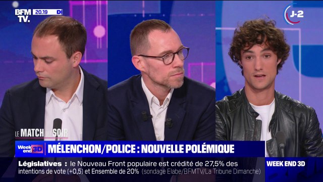 LE MATCH DU SOIR – Pablo Pillaud-Vivien sur les propos de Jean-Luc Mélenchon sur la police: En aucun cas on peut imaginer qu'il puisse vouloir la mort des flics