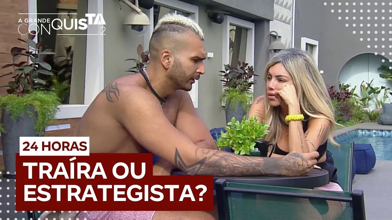 Brenno explica sua estratégia de jogo para Liziane l  A Grande Conquista