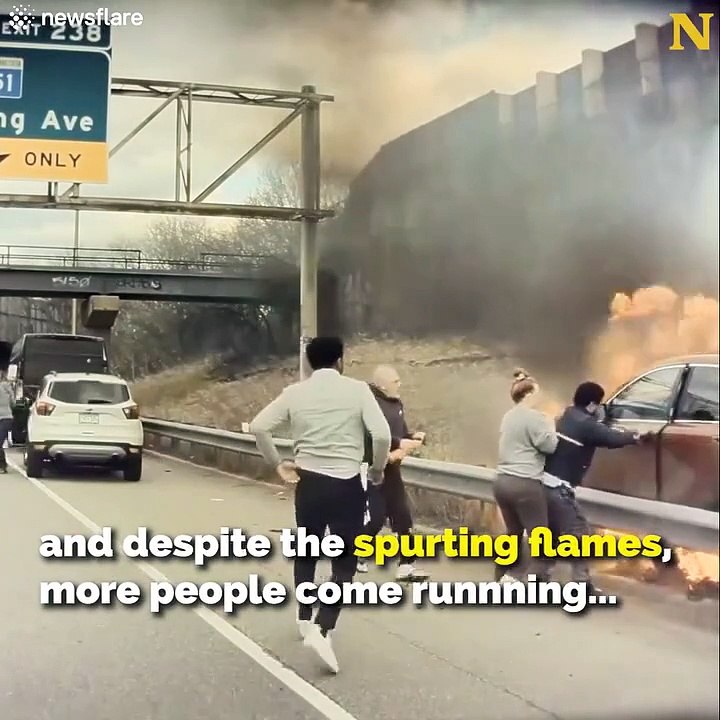 Good Samaritans Save Driver From Burning Car