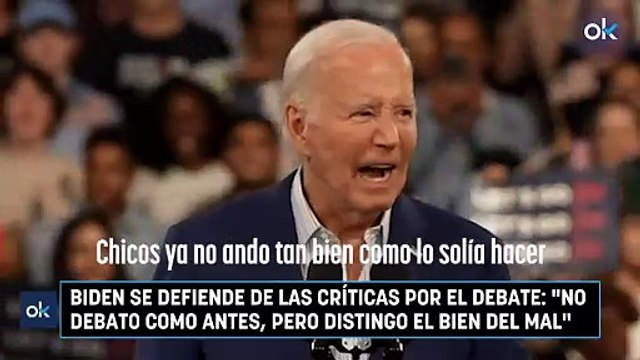 Biden se defiende de las críticas por el debate: No debato como antes, pero distingo el bien del mal