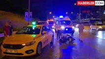 Üsküdar'da taksiye arkadan çarpan motosiklet sürücüsü yaralandı