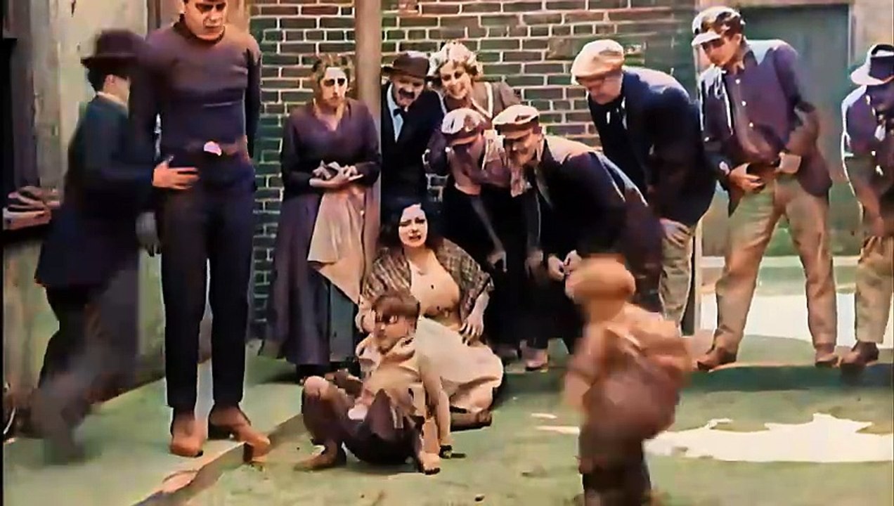 1921 - Charlie Chaplin  The Kid   Episode in colors. 4K 60fps