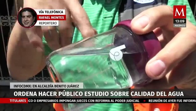 InfoCdMx ordena a Sacmex debe hacer público estudio sobre calidad del agua en la Benito Juárez