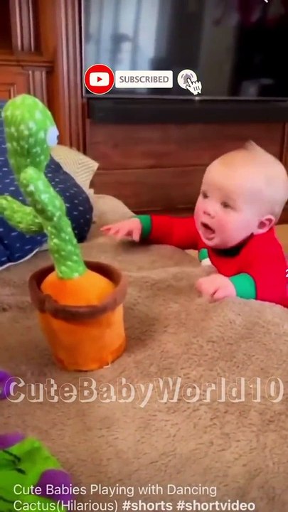 Cute Babies Playing with Dancing Cactus (Hilarious)Cute Baby Funny Videos-(720p)