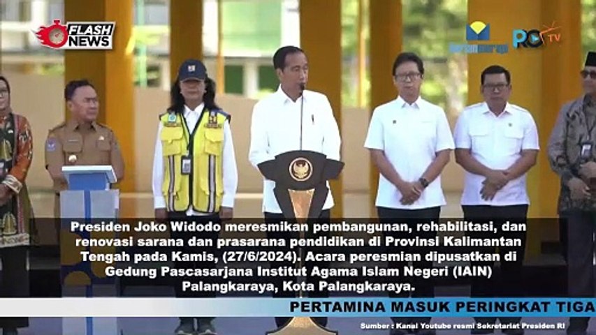 Jokowi Resmikan Pembangunan, Rehabilitasi dan Renovasi Sarana Pendidikan di Kalteng