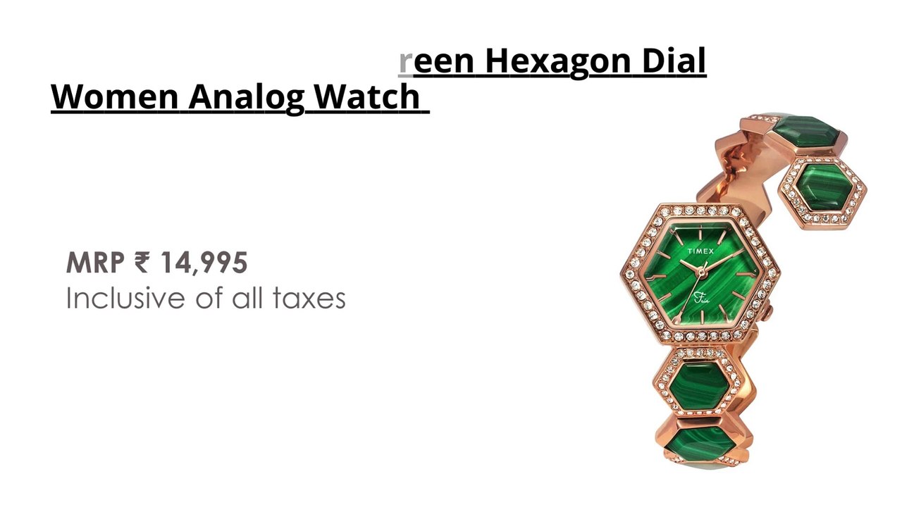 Timex Fria Women Green Hexagon Dial Women Analog Watch - TWEL17901