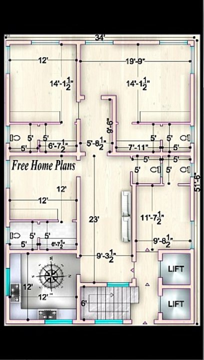34x51 Home Plan 441