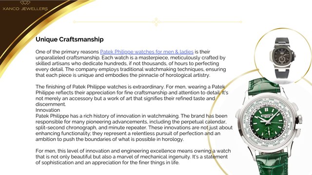 Why are Patek Philippe watches great for men?