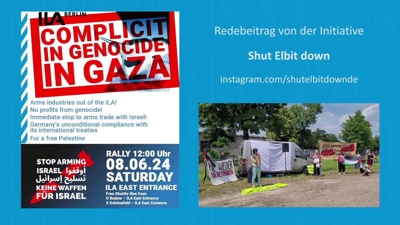 Shut elbit down - redebeitrag auf der ila 2024
