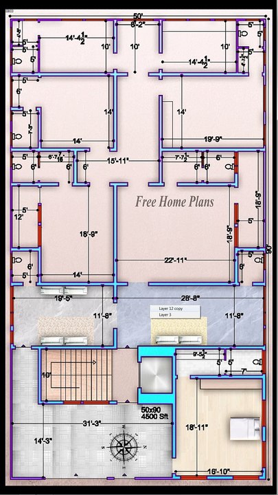 50x90 5BHK Home  452