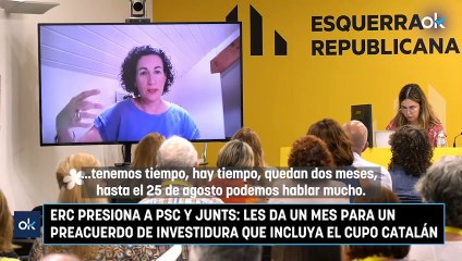 ERC presiona a PSC y Junts: les da un mes para un preacuerdo de investidura que incluya el cupo catalán