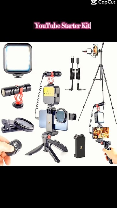 YouTube Starter Kit,Vlogging Kit for iPhone Android Phone,