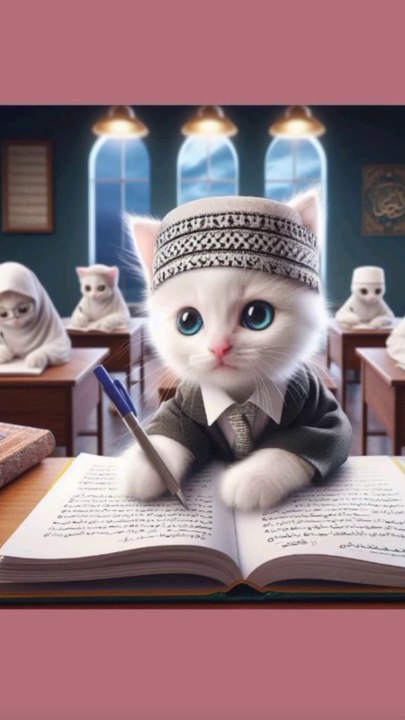 Kitten is a good student