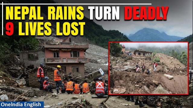 Nepal Landslides Kill Nine, Including Three Children - Monsoon Rains Cause Chaos | Video