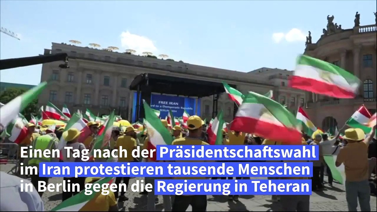 Exil-Iraner protestieren in Berlin gegen Regierung in Teheran