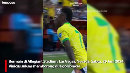 Copa America 2024 Brasil vs Paraguay 41, Vinicus Junior Cetak Brace