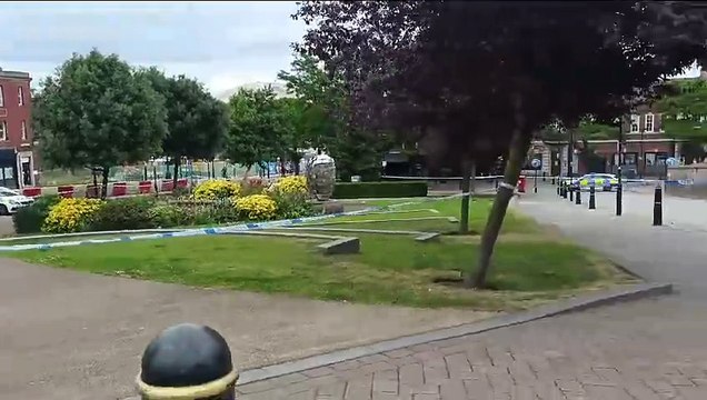 Police cordon in place outside Rotherham Minster in town centre