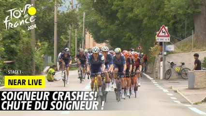 Soigneur crashes! - Stage 1 - Tour de France 2024