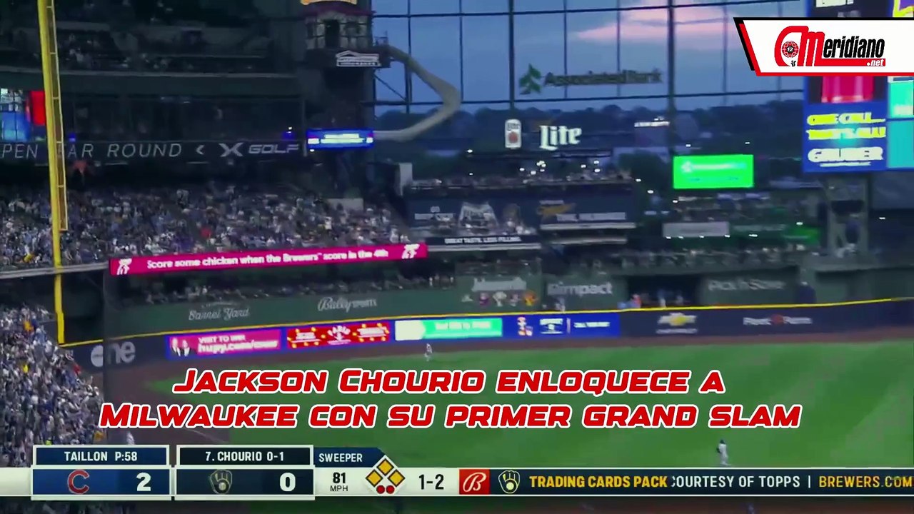 ¡Jackson Chourio enloquece a Milwaukee con su primer grand slam!